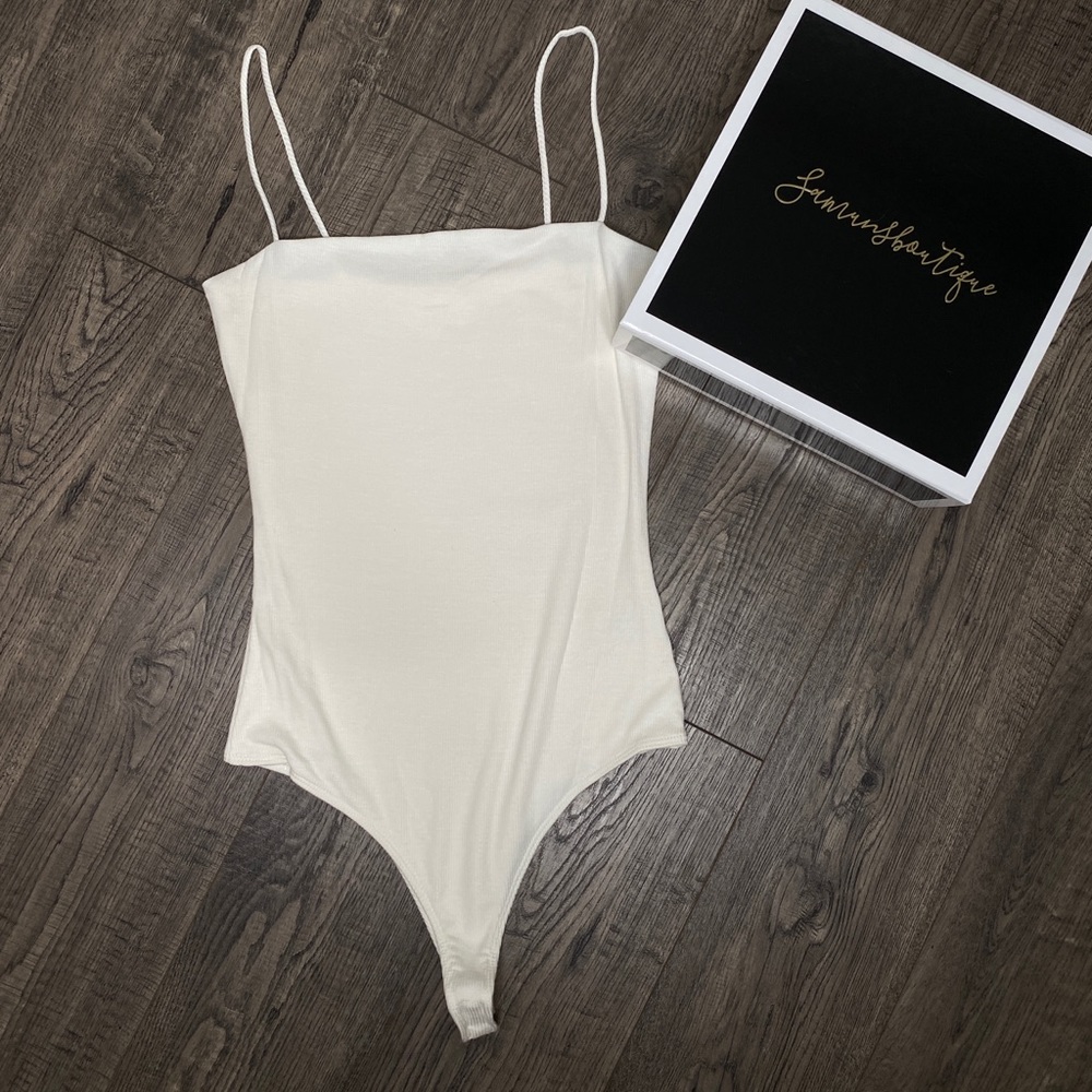NWT RIBBED WHITE BODYSUIT